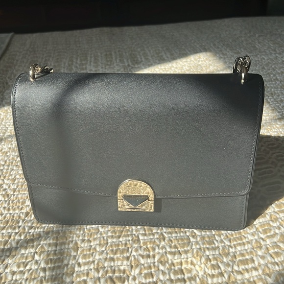 KATE SPADE BLACK LEATHER CONVERTIBLE BAG - Picture 1 of 13